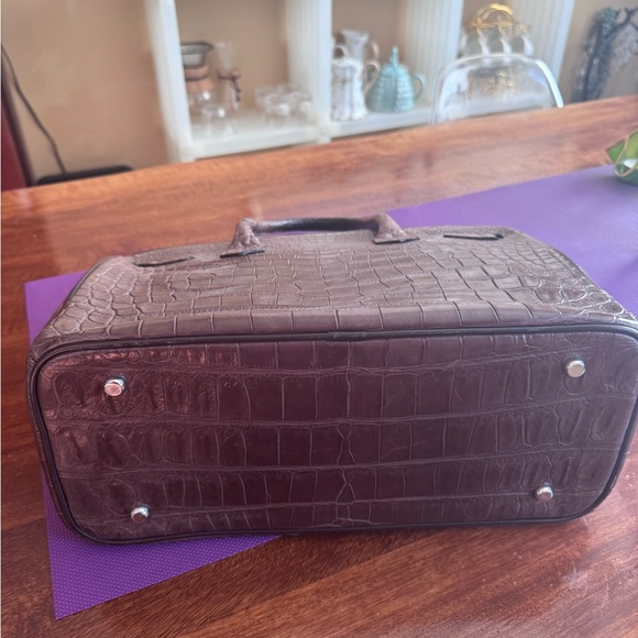 Real Crocodile leather Brown Handbag - Picture 4 of 16